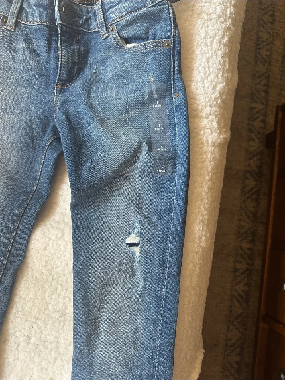 GAP Kids Blue Distressed Slim Jeans